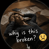A founder debugging something broken