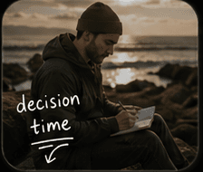 A founder journaling through a decision