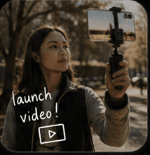 A founder recording a launch video