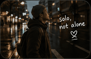 A founder walking outside and feeling less alone